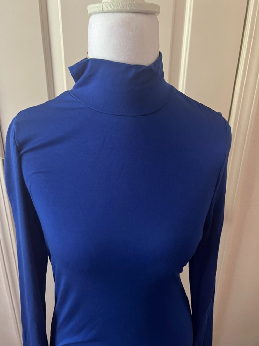 SHEIN Cobalt Blue Long Sleeve Midi Bodycon Dress Sz L - Picture 6 of 8